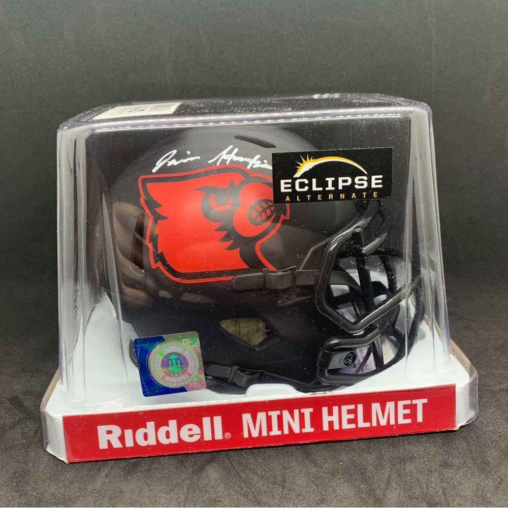LOUISVILLE CARDINALS JAVIAN HAWKINS SIGNED SPEED ECLIPSE MINI HELMET JSA COA!!!!